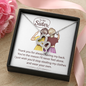 Interlocking Hearts Pendant Necklace - To My Sister