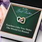 Interlocking Hearts Pendant Necklace - Best Teacher