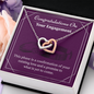 Interlocking Hearts Necklace Pendant - Engagement Congratulations