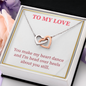 Interlocking Hearts Pendant Necklace - To My Love