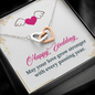Interlocking Hearts Pendant Necklace - Happy Wedding