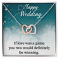 Interlocking Hearts Pendant Necklace - Happy Wedding
