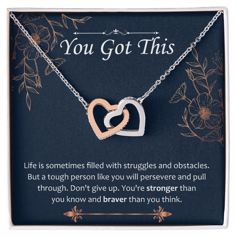 Interlocking Hearts Pendant Necklace - You Got This