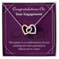 Interlocking Hearts Necklace Pendant - Engagement Congratulations