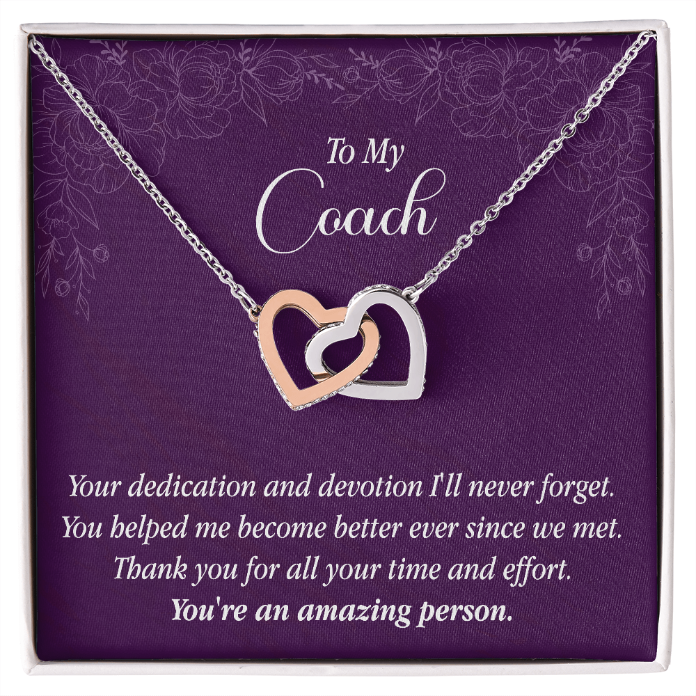 Interlocking Hearts Pendant Necklace - To My Coach