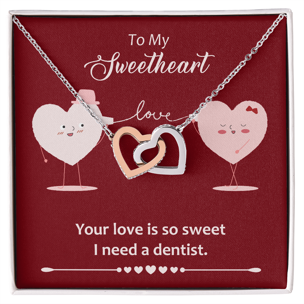 Interlocking Hearts Pendant Necklace - Sweetheart