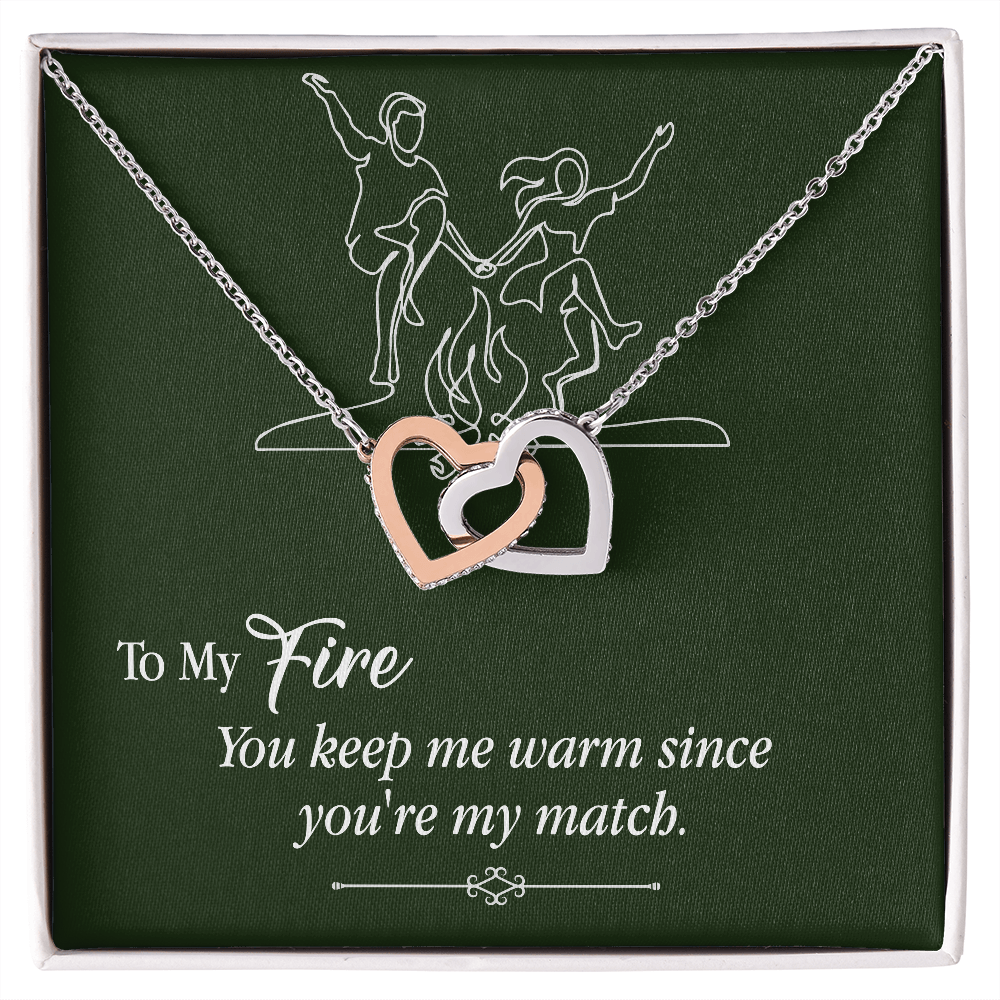 Interlocking Hearts Pendant Necklace - To My Fire