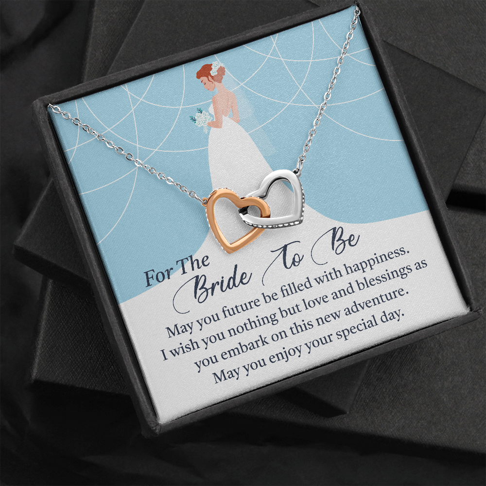 Interlocking Hearts Pendant Necklace - For The Bride To Be