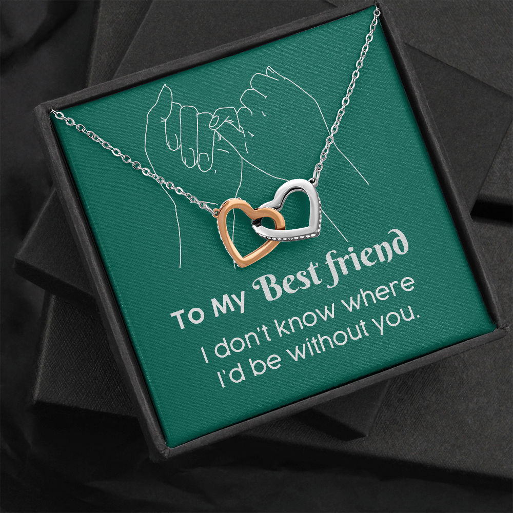 Interlocking Hearts Pendant Necklace - Best Friend