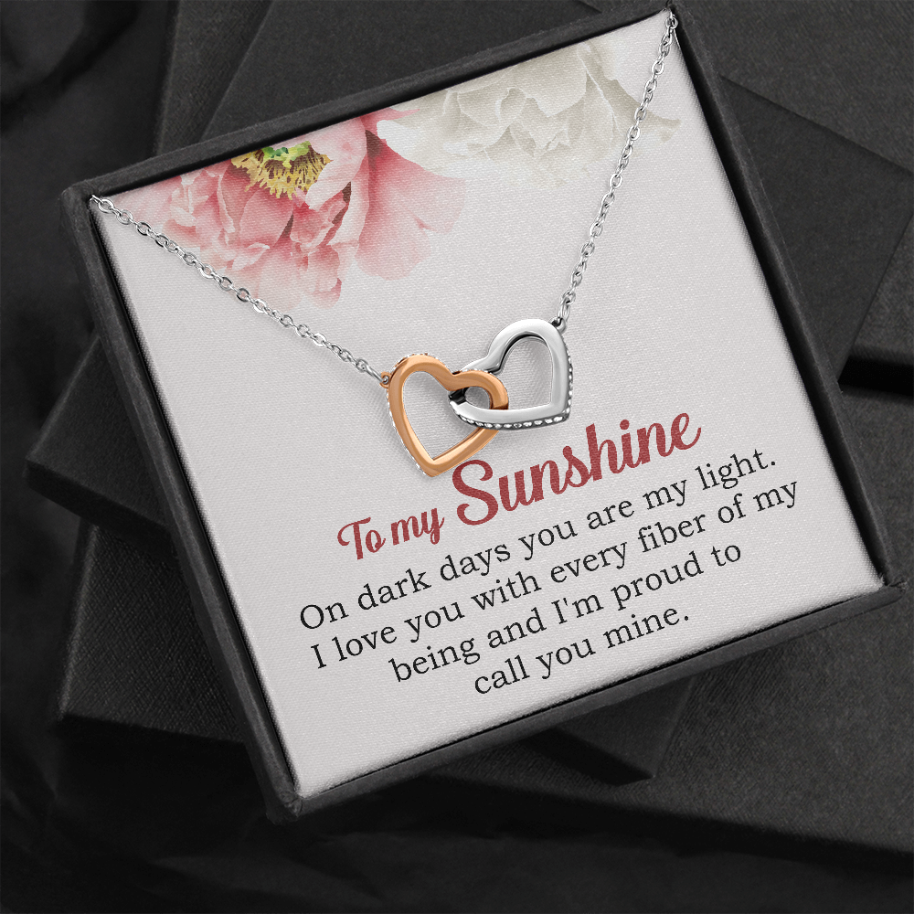 Interlocking Hearts Pendant Necklace - To My Sunshine