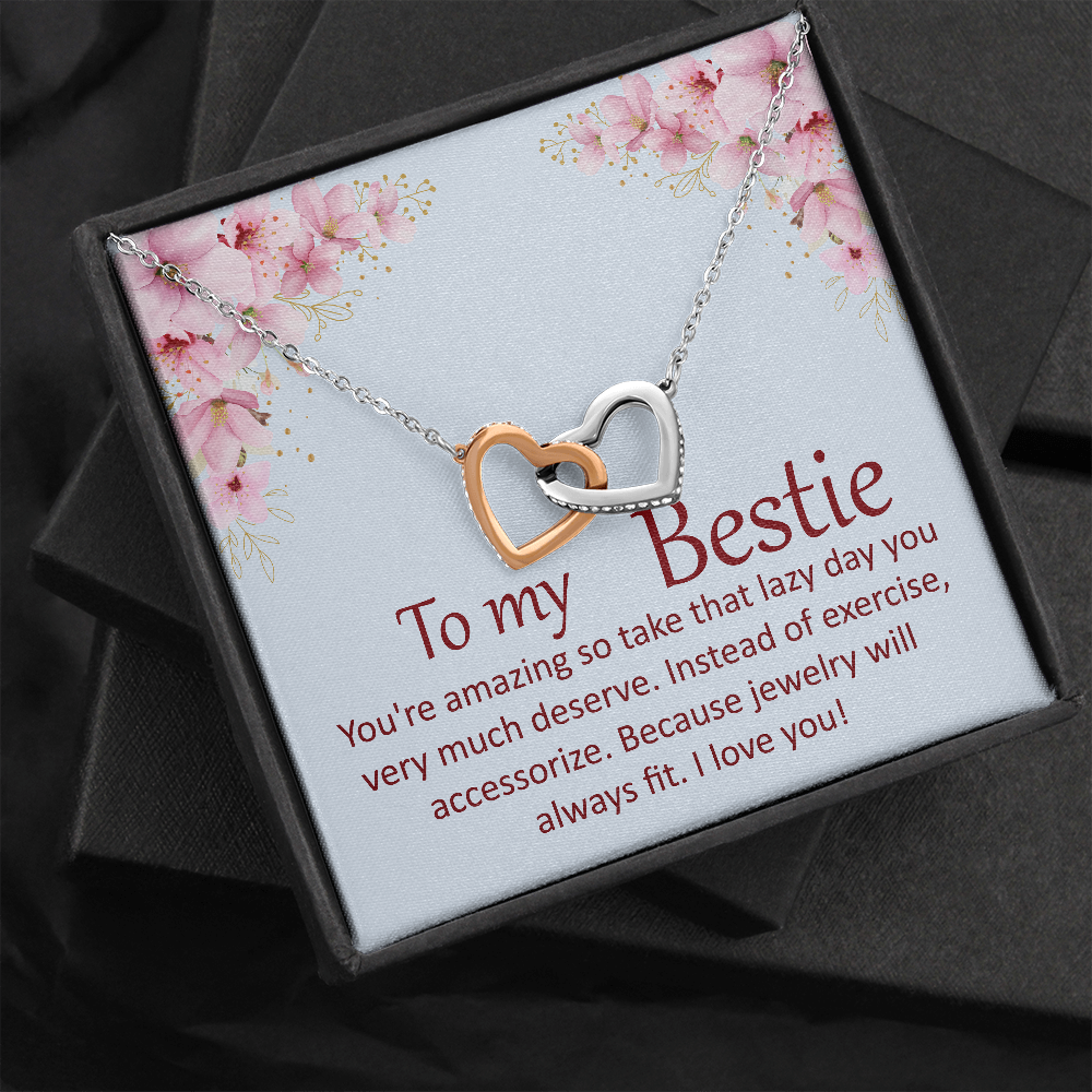 Interlocking Hearts Pendant Necklace - To My Bestie