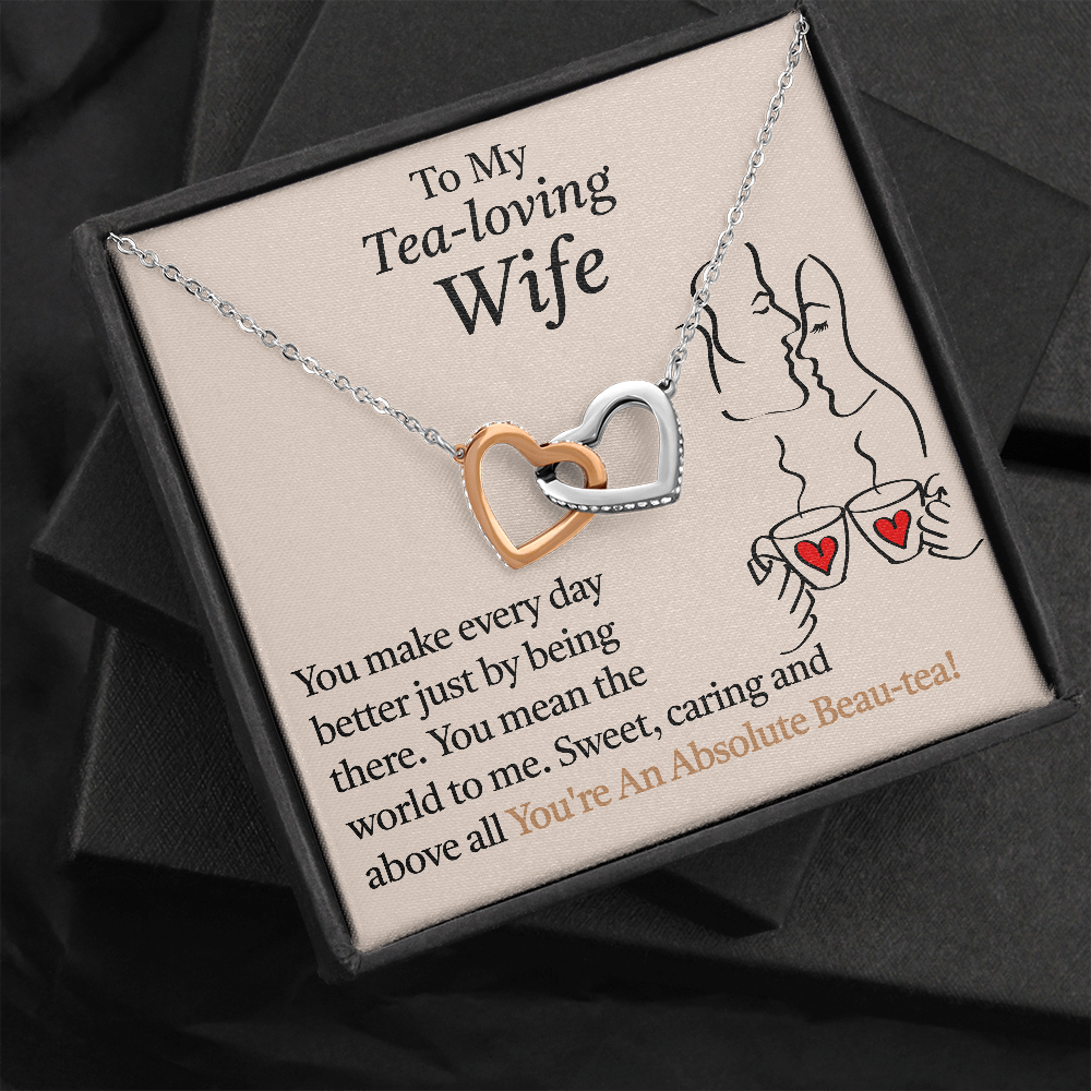 Interlocking Hearts Pendant Necklace - Tea Loving Wife