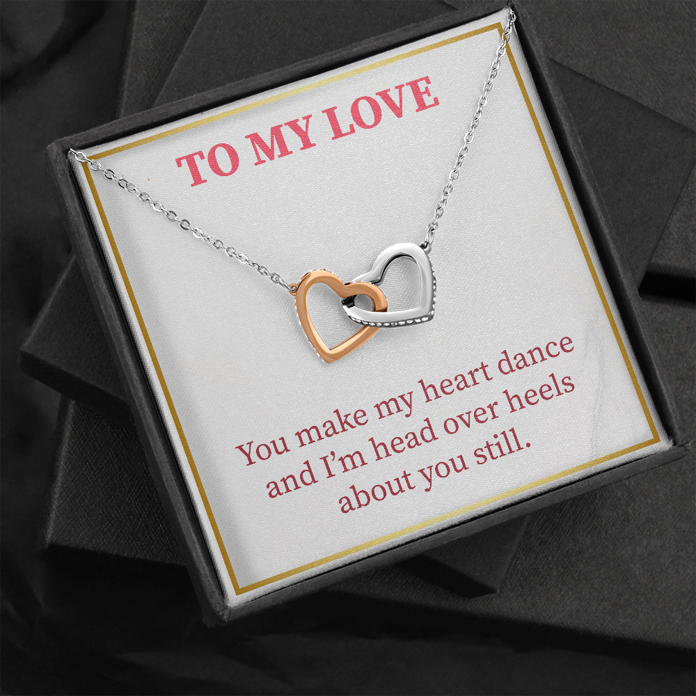 Interlocking Hearts Pendant Necklace - To My Love