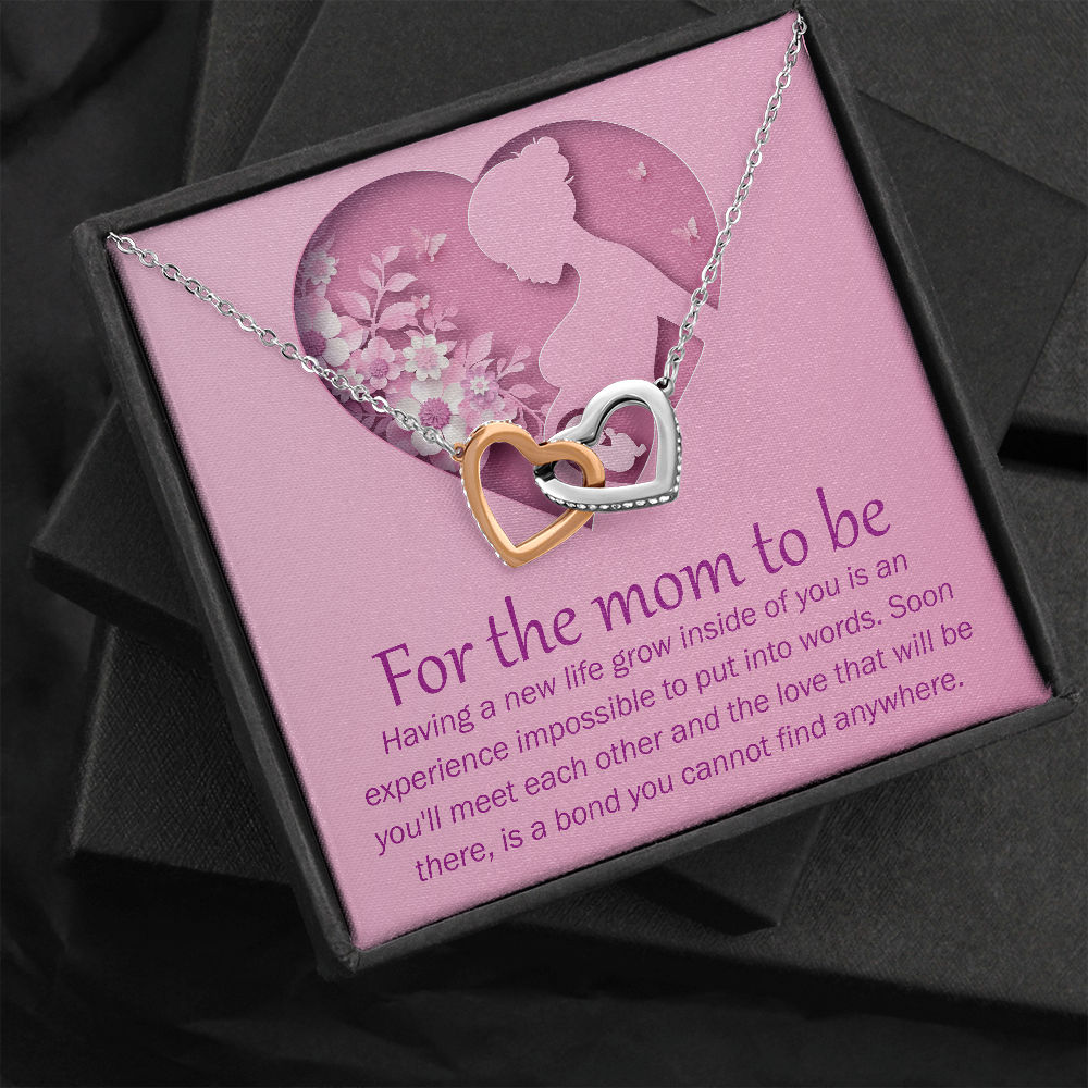 Interlocking Hearts Pendant Necklace - Expecting Mother