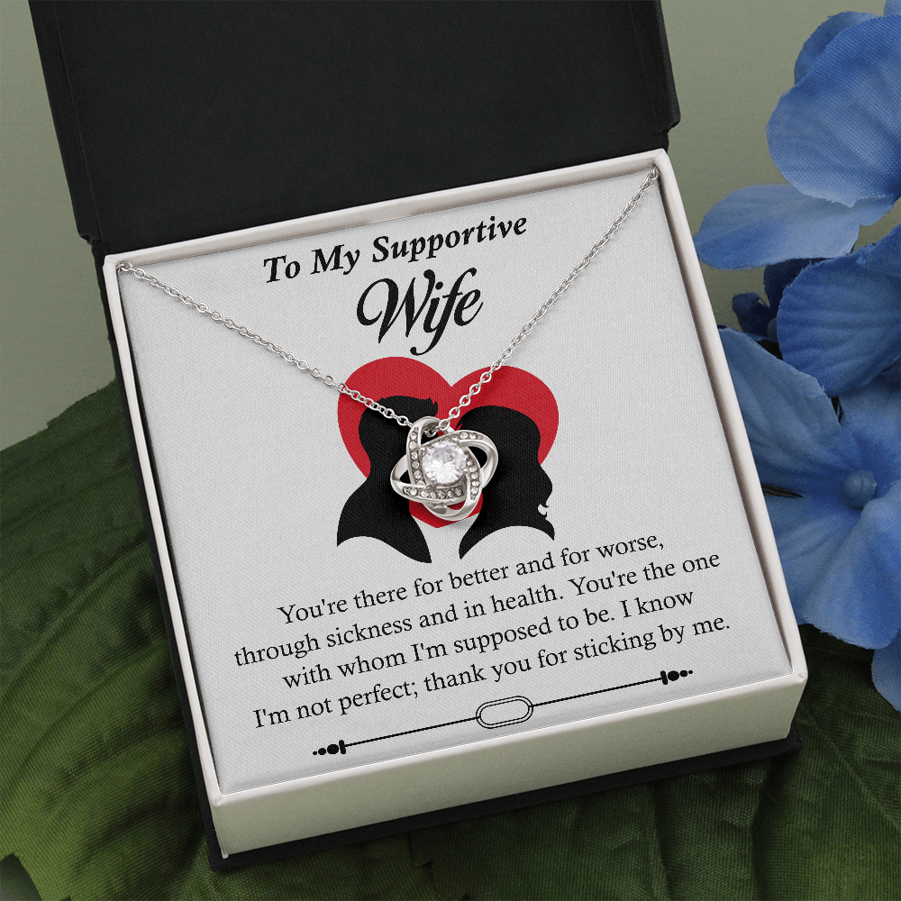 Love Knot Pendant Necklace - To My Supportive Wife