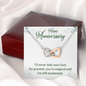 Interlocking Hearts Pendant Necklace - Happy Anniversary