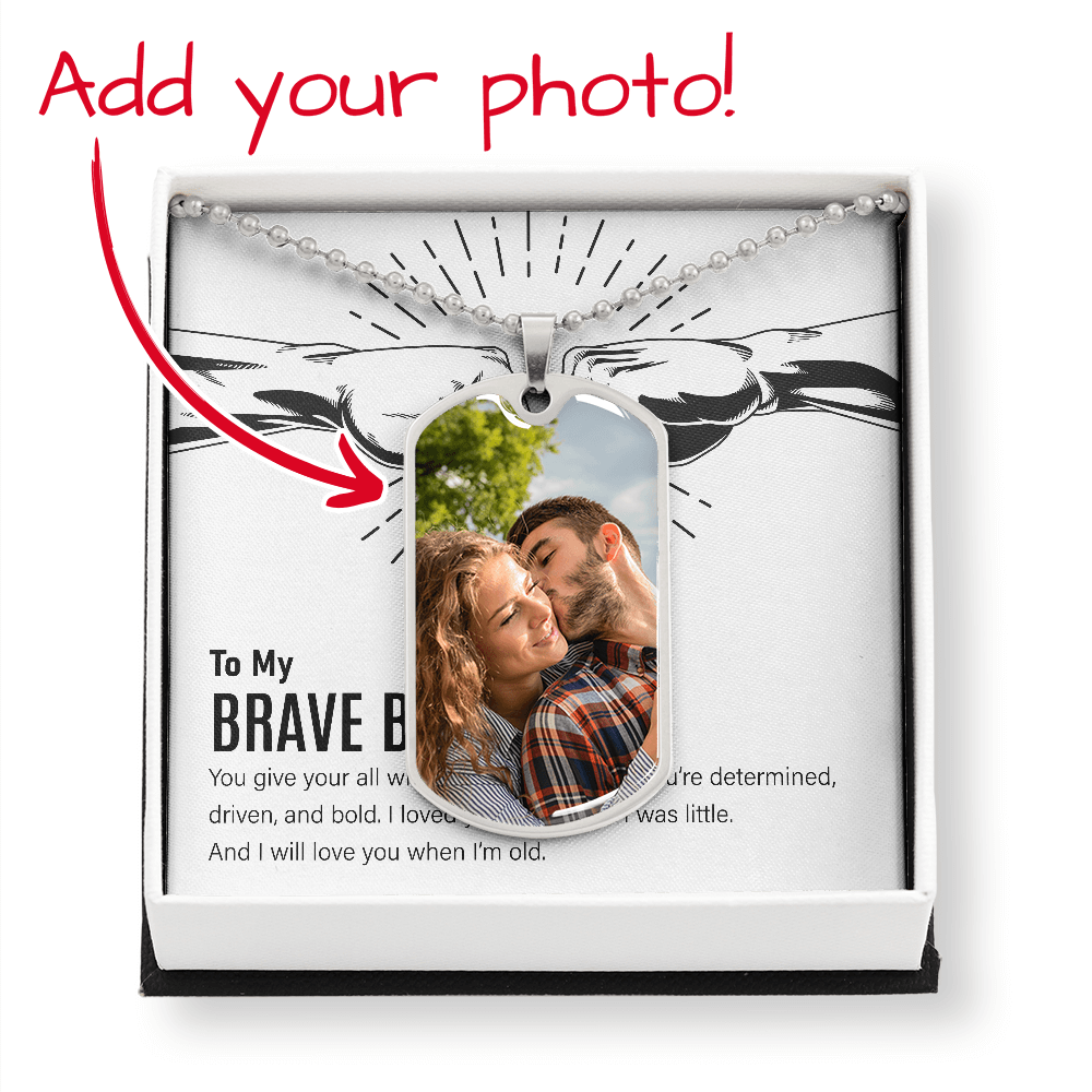Luxury Dog Tag Necklace - My Brave Brother