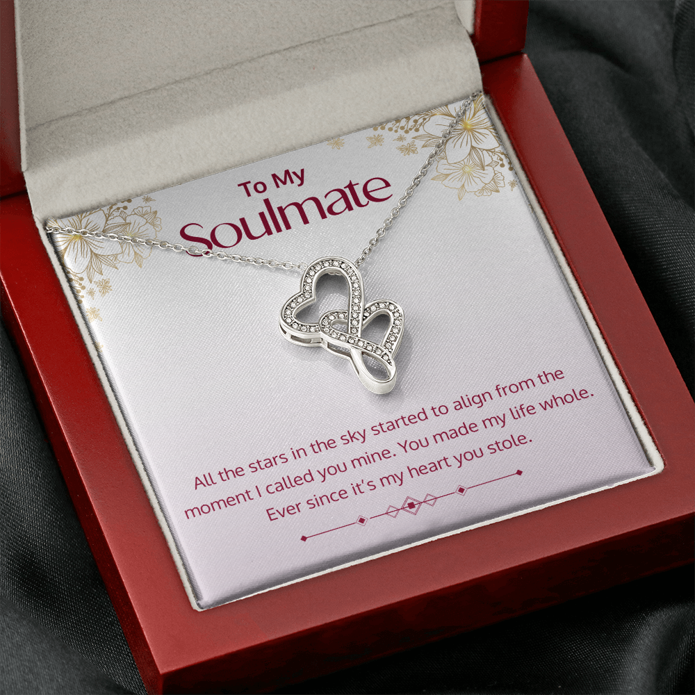 Double Hearts Pendant Necklace - To My Soulmate