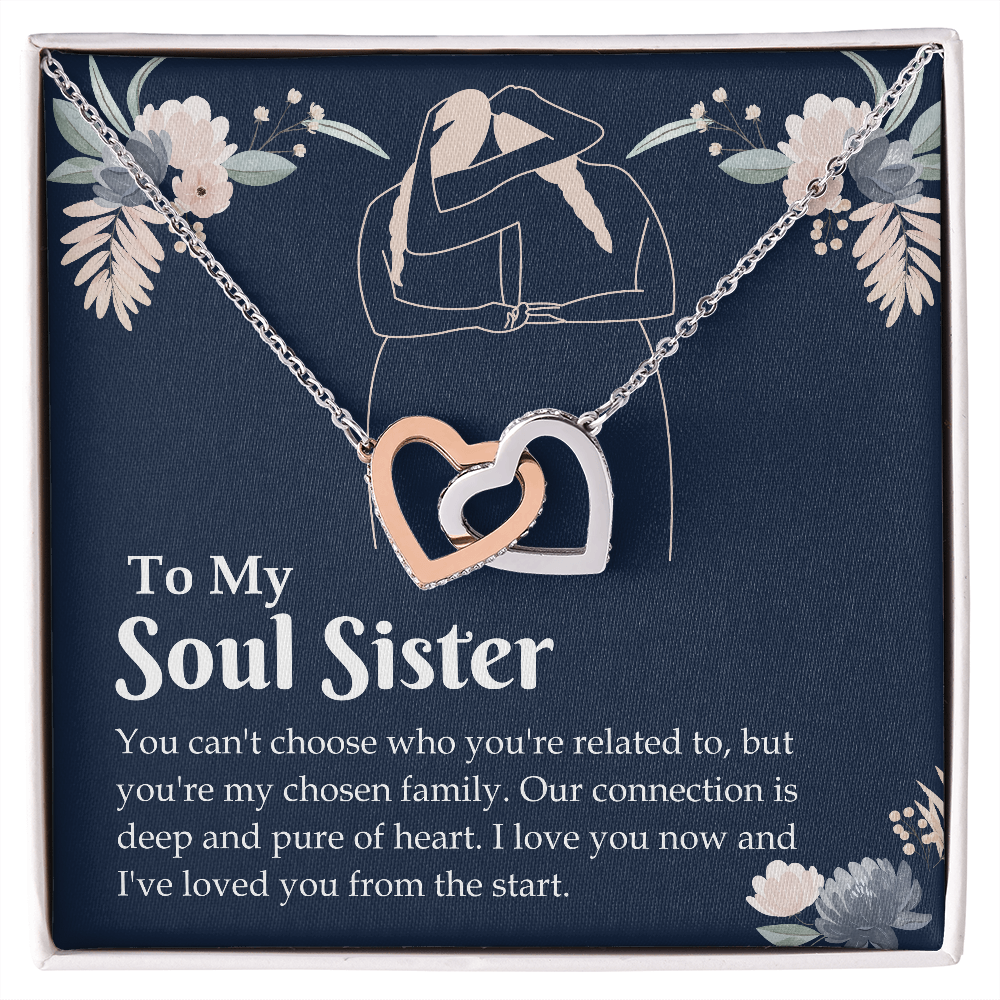 Interlocking Hearts Pendant Necklace - Soul Sister