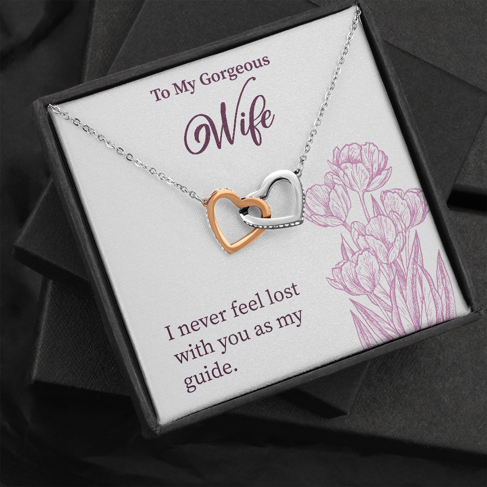 Interlocking Hearts Pendant Necklace - To My Gorgeous Wife
