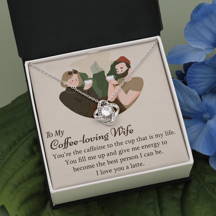 Love Knot Pendant Necklace - Coffee Loving Wife